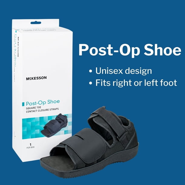 McKesson Small Post-Op Shoe, Walking Boot After Surgery, Black