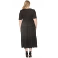 thumbnail image 3 of White Mark Women's Plus Size Square Neck Short Sleeve Tiered Maxi Dress, 3 of 6