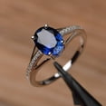 thumbnail image 2 of Natural Blue Sapphire 925 Sterling Silver Ring,Engagemant Ring, Birthstone Rings for Women, Gift For Her, 2 of 2