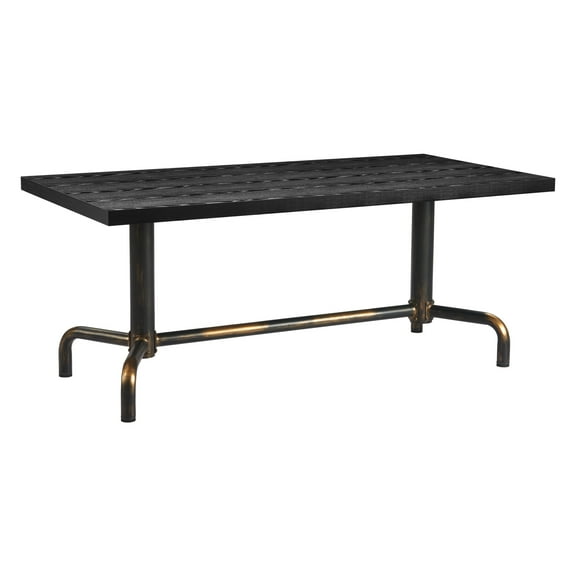 Neum Dining Table Black Dining Table, Modern Style, Faux Wood MDF rectangular shape tabletop, Plywood, Indoor Dining