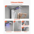 thumbnail image 3 of VEVOR Shower Panel Tower System Stainless Steel Column Rainfall Waterfall Head 5 Modes, 3 of 9