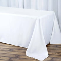 Efavormart 90x132" Seamless Premium WHITE 200 GSM Linens Polyester Rectangle Tablecloth Commercial Grade For Wedding Banquet Restaurant