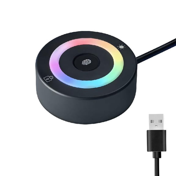 USB Fingerprint Scanner For Login With FIDO2 Security And Adjustable LED Light