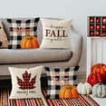 thumbnail image 2 of Fall Throw Pillow Covers 18x18 Set of 4 Pumpkin Maple Leaves and Buffalo Plaid Decorative Fall Pillow Case Autumn Thanksgiving Thankful Blessed Farmhouse Decorations Cushion Case for Couch, 2 of 6