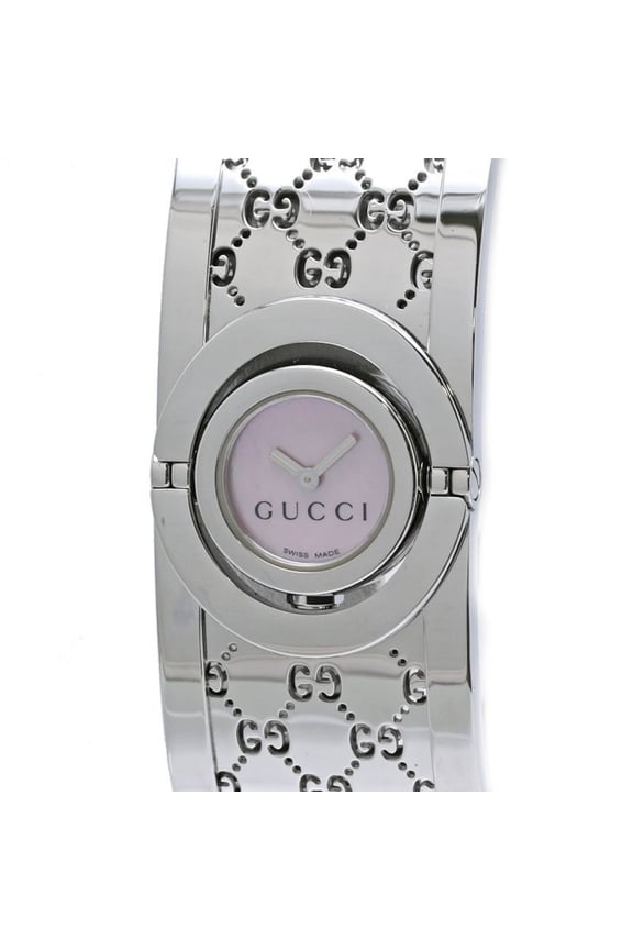 Pre-Owned GUCCI Toile Bangle YA112513 112 Women's Watch SS 40522