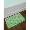 thumbnail image 2 of Spring Bath Mat, Repetitive Daisy Strawberry Leaves Blossoms Illustration, Plush Bathroom Decor Mat with Non Slip Backing, 29.5" X 17.5", Dark Coral Lime Green, by Ambesonne, 2 of 2