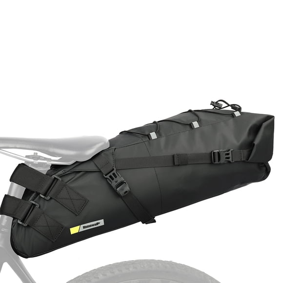Rhinowalk Sac de Siège de Cyclisme Imperméable - Pochette de Rangement Légère 13L pour Queue de Vélo, RK5113BK en Noir, Facile à Installer et à Enlever, Idéal pour un Usage Quotidien et un Rangement Sûr