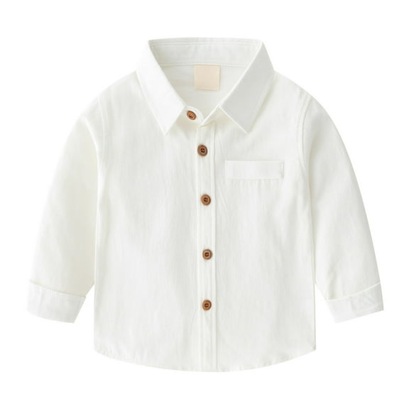 Kids Toddler Boys Girls Button Down Denim Shirt Long Sleeve Casual Cowboy Chambray Top Toddler Baby Jeans Shirts