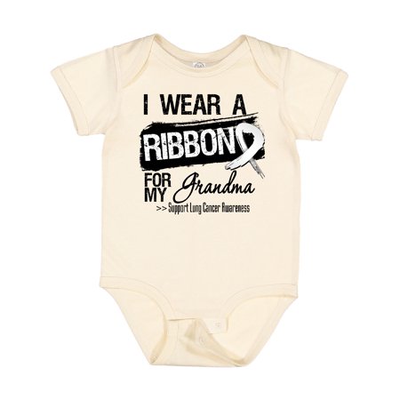 

Inktastic Grandma Lung Cancer Ribbon Gift Baby Boy or Baby Girl Bodysuit