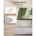 thumbnail image 4 of XL Stainless Steel Litter Box, Large Metal Cat Litter Box with High Sided for Big Cats, Easy-Clean Cat Litter Mat & Scoop, Anti-Urine Leakage (Green), 4 of 7