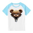 thumbnail image 1 of RXIRUCGD 2025 Vêtements d'Été pour Enfants Tout-Petits Garçons Filles Mode Mignon Col Rond Imprimé Manches Courtes Haut, 1 of 7