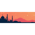 thumbnail image 4 of Mosque Silhouette under Crescent Moon Ramadan Decor Backdrop Abstract Party Supplies Celebration Eid Background Banner Wedding Stage, 4 of 8