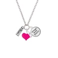 thumbnail image 2 of Delight Jewelry Silvertone Hope - Hot Pink Heart Nurse Strong Zoe Necklace, 2 of 4