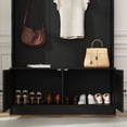 thumbnail image 7 of Black Hall Tree with Storage Bench, 70.9" Tall Entryway Bench with Shoe Storage, Coat Rack and Top Shelf, Freestanding Wooden Hall Tree with Bench for Entryway, and Hallway, 7 of 7