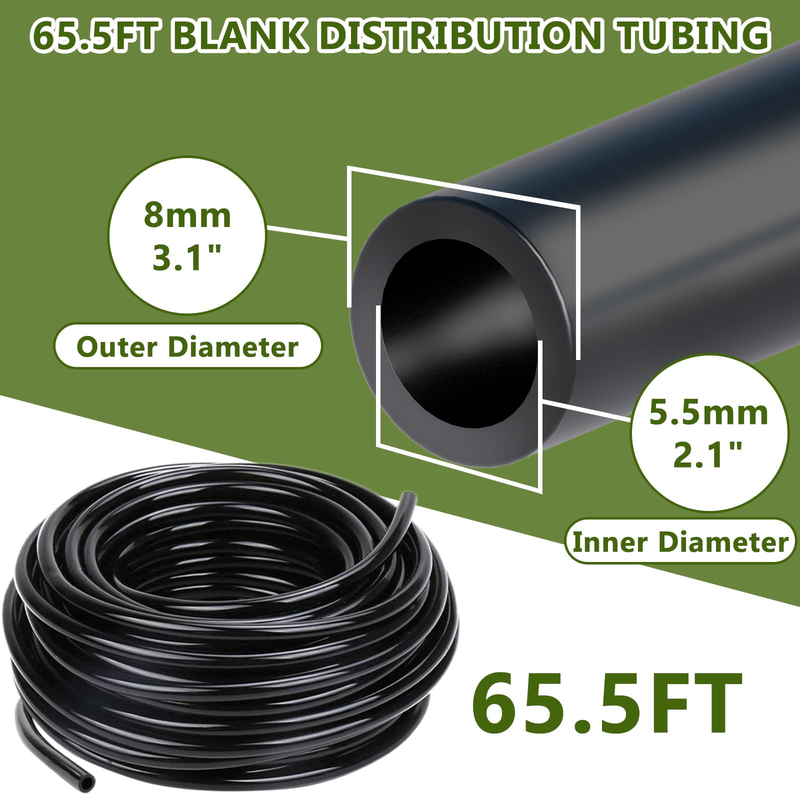 65.6ft/20m Drip Irrigation System  360° Bendable For Garden Watering With Quick Connector And Adjustable Nozzles Kit Greenhouse Yard Plants