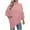 Pink, variant on Herrnalise Women's Cable Cropped Sweater Long Sleeve Crewneck Pullover Knit Jumper Top Gray,XL