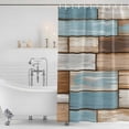 thumbnail image 2 of Blue Beige Brown Vintage Shower Curtain Set - Extra Long 72" x 96" Washable Bathtub Curtain with 12 Hooks, Retro Farmhouse Elegant Pastoral Waterproof Fabric Stall Shower Curtains for Bathroom Décor, 2 of 6