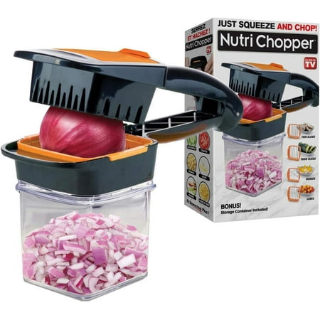 Nutri Chopper Vegetable Slicer that Chops, Cubes and Wedges, Multi-purpose Food Chopper with Stainless Steel Blades, As Seen on TV