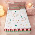 thumbnail image 4 of Manfei Festive Stripes Zipper Twin Comforter Sets with Fitted Sheet and 2 Pillowcases,Traditional Christmas Zipper Bedding Set,Red Green,Christmas Reversible,4pcs, 4 of 8