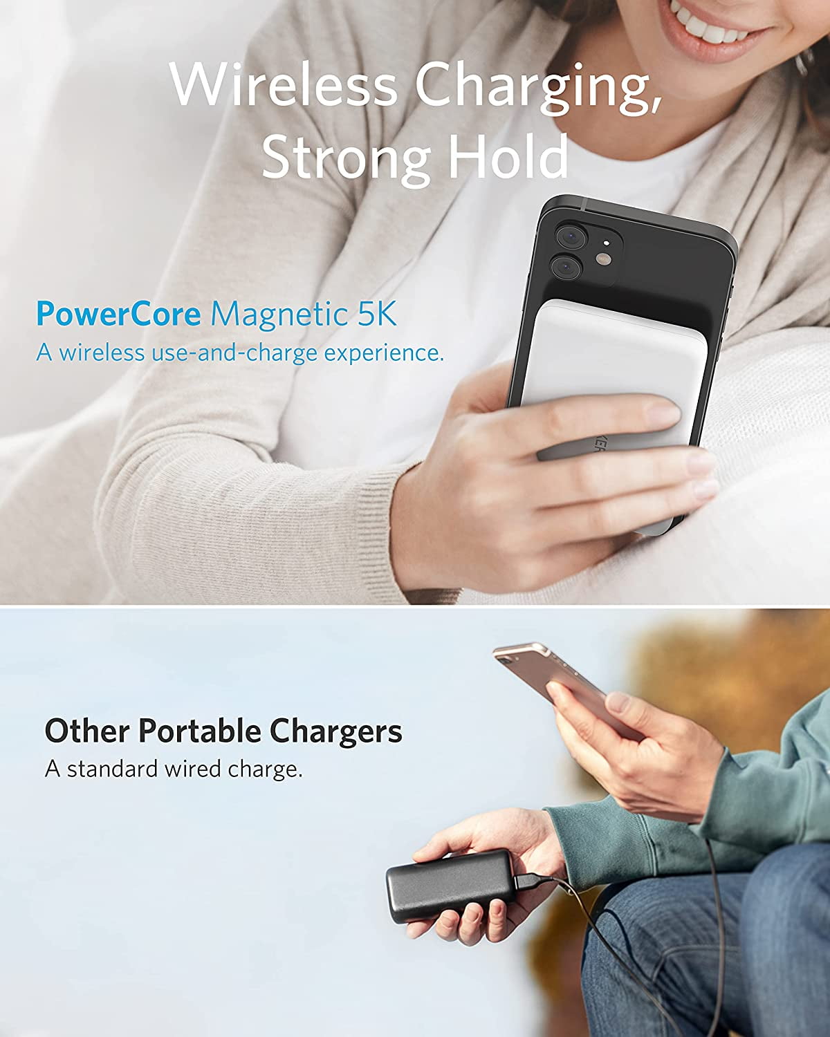 Anker 521 Magnetic Battery (PowerCore Magnetic 5K), 5000 mAh Magnetic  Wireless Portable Charger with USB-C Cable, for iPhone 13 /13 Pro /13 Pro  Max