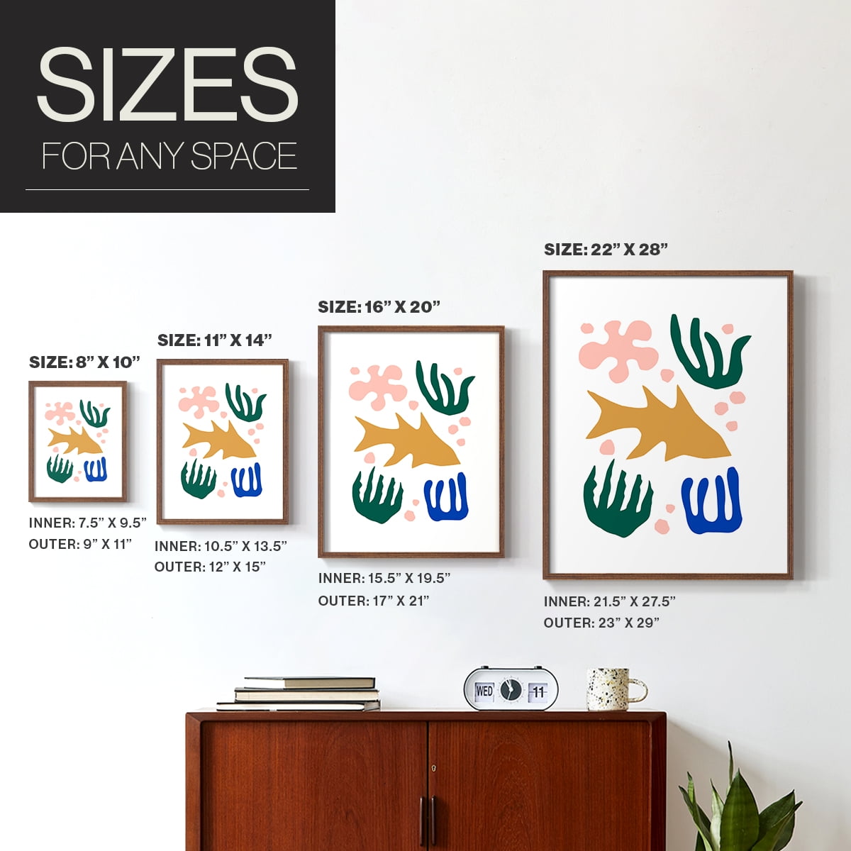 Matisse CDLXVI in Brown Solid Wood Framed Print No Nail Hanging