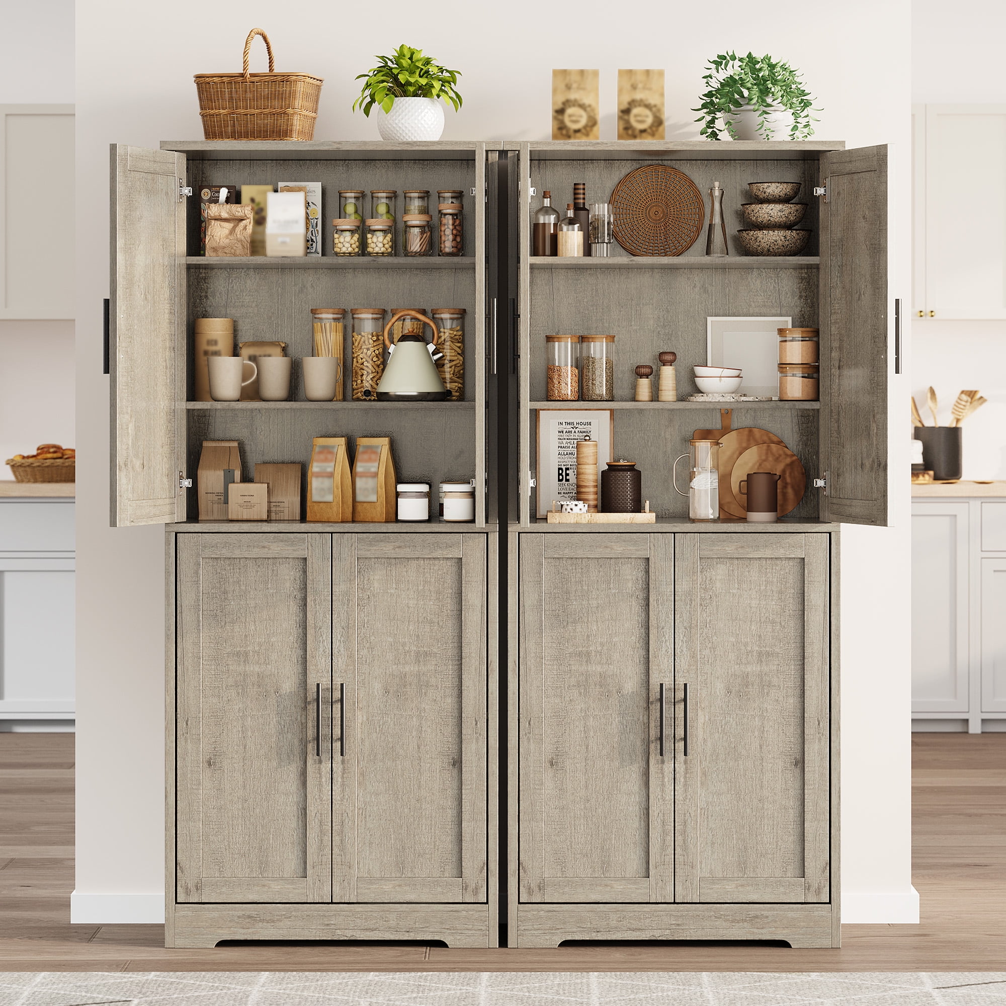 70" Tall Kitchen Pantry Cabinet, 30" Wide Kitchen Pantry Storage Cabinet, Large Kitchen Hutch with Storage Drawers and Doors for Dining Room, Living Room, Bathroom