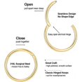 thumbnail image 4 of Aro para la nariz, bisagra de acero médico 316L, anillo para la nariz, espaciador, aretes de aro para cartílago en espiral, joyería para perforación corporal, 8 mm de diámetro, 1 pieza de oro ER, 4 of 6