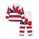 thumbnail image 1 of Balery USA Canada Flag Conjunto de Pijama con Estampado para Mujer, Conjunto de Dos Piezas con Manga Larga, Ropa de Dormir Suave con Bolsillos, Pijamas Cómodos-XX-Large, 1 of 7