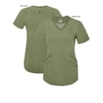 thumbnail image 5 of Adar Pro Heather Scrubs For Women - Modern V-Neck Scrub Top - P7002H - Heather Olive - S, 5 of 7