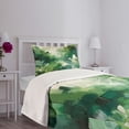 thumbnail image 3 of Ambesonne Green Quilted Bedspread Set 2 Pcs, Jade Tones Brush Strokes Art, Twin Size, Teal Ivory, 3 of 4
