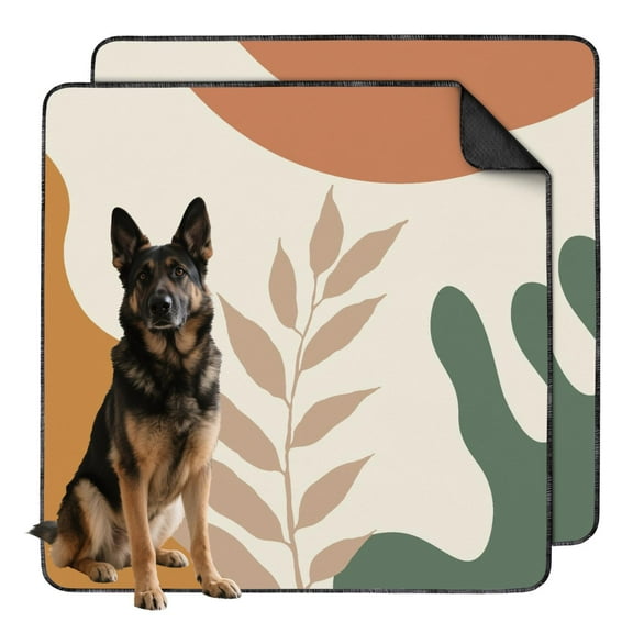 Bohemian Style Indoor Dog Pad, 48x48 Inch Washable and Reusable Training Mat with Non-Slip Backing, Absorbent Dog Pee Pad for Floor Protection