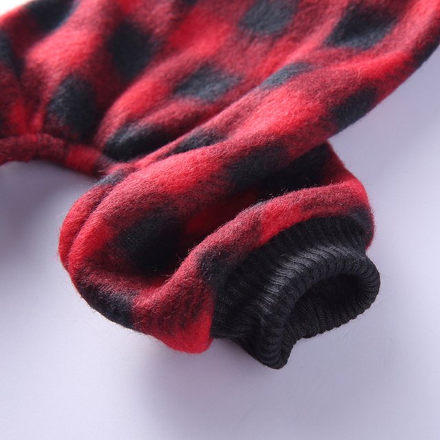 Pijama de poliéster para mascotas suéter cálido de invierno para perros transpirable (rojo negro a cuadros XL) Sywqhk Libre de BPA