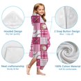thumbnail image 7 of Pink Plaid Baseball Pattern Hooded Bath Towel，60"x35" for Ages 3 To 12 Kids, Quick Dry Lightweight Soft Microfiber Hood Beach Towel Cover Up for Kids, 7 of 7