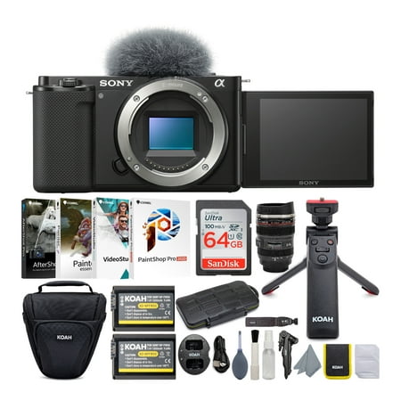 Sony Alpha ZV-E10 APS-C Vlog Camera Body (Black) Content Creator's Bundle