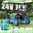 thumbnail image 4 of Farmdex 24V 2-Seater Ride on toys with Remote Control, 400W Powerful Electric Car Ride on Cars, Ride on UTV w/ Bluetooth, MP3, Volume Control, Seat Belts, Spring Suspension, Green, 4 of 12