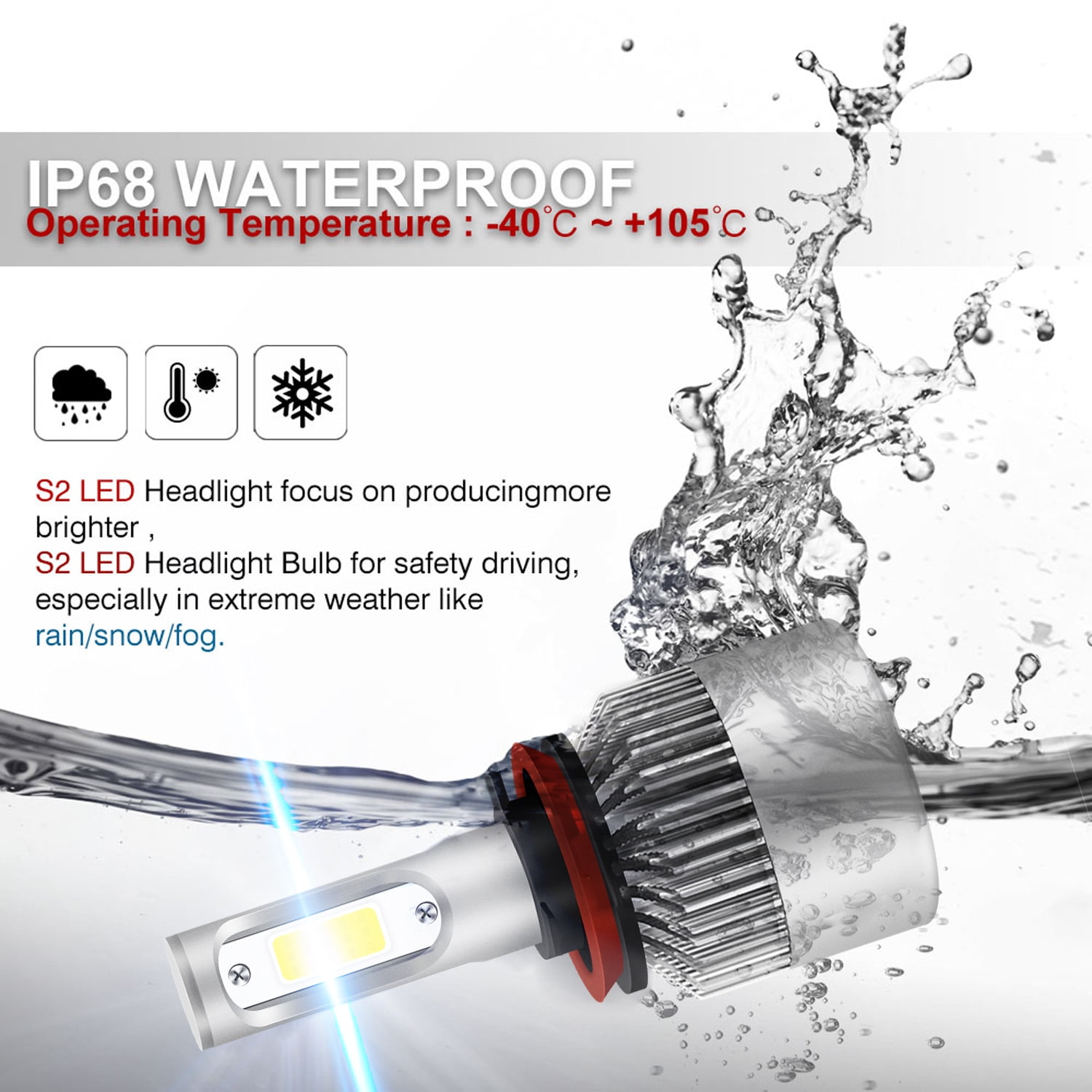 For 2017 2018 2019 2020 Nissan Kicks Combo LED Headlight bulbs Kit High Low Beam 6000k