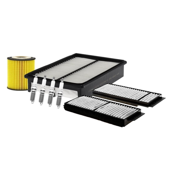 Kit De Bujías Iridio, Filtro De Aire, Filtro De Aceite Y Filtro De Cabina 7 PIEZAS Afinación Sin Aceite Compatible con 5 2008 A 2010 Mazda L4 2.3L