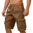 thumbnail image 4 of Dwellite Cargo Shorts for Men 2026 Cotton Casual Relaxed Fit Outdoor Work Shorts with Multi-Pocket Brown M, 4 of 4