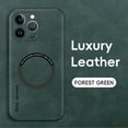 thumbnail image 5 of Mantto for iPhone 15 Pro Case Compatible with MagSafe Charging, Vegan PU Leather Slim Classic Luxury Elegant Thin Drop Protection Protective Cover for iPhone 15 Pro, Green, 5 of 10