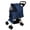 Blue + Carbon steel+1, variant on YANGXUN Foldable Pet Stroller for Small Dogs and Cats Under 28 lbs Blue Carbon Steel 4 Wheel Dog Travel Carriage with Multi Functional Tray and Storage Basket