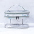 thumbnail image 4 of Bolsa de cosméticos transparente de doble capa NikouMX para mujer almacenamiento llamativa, 4 of 8