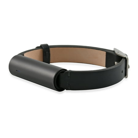 Shop LC Misfit Ray Sleep Tracker with Black Leather Band Carbon Black Health Fitness