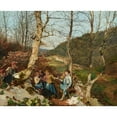 thumbnail image 2 of Ferdinand Georg Waldmüller 14x12 Gold Ornate Wood Frame and Double Matted Museum Art Print Titled - Early Spring in the Vienna Woods (1861), 2 of 4