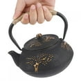 thumbnail image 3 of Cast Iron Teapot Southern Cast Iron Kettle Iron Pot Tea Kettle 0.9L, 3 of 10