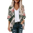 thumbnail image 2 of VEKDONE 2025 Women's Boho Kimono Cardigans Beach Cover Up Lightweight Summer Crochet Top Sheer 3/4 Long Sleeve V Neck Loose Coverups Pink,XXL, 2 of 4