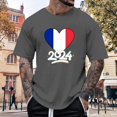 thumbnail image 2 of Wyzesi Polyester T Shirts Men Men's Spring and Summer Fashion Pure Color Printed Before The Bosom Breathable T Shirt Compression T Shirts Men Turtle Neck, 2 of 4