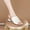 White, variant on Aloohaidyvio Womens Sandals Pointed Toe Block Heel Pumps Slingback Chunky Slip On Low Mid Heel Closed Toe