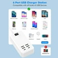 thumbnail image 3 of ZGDong USB C Charger Station, 6 Ports USB Charging Station, Multi USB Charging Station Compatible with iPhone/Samsung/Tablet and Other Multiple Devices, Power Strip with ON/Off Switch, 3 of 8