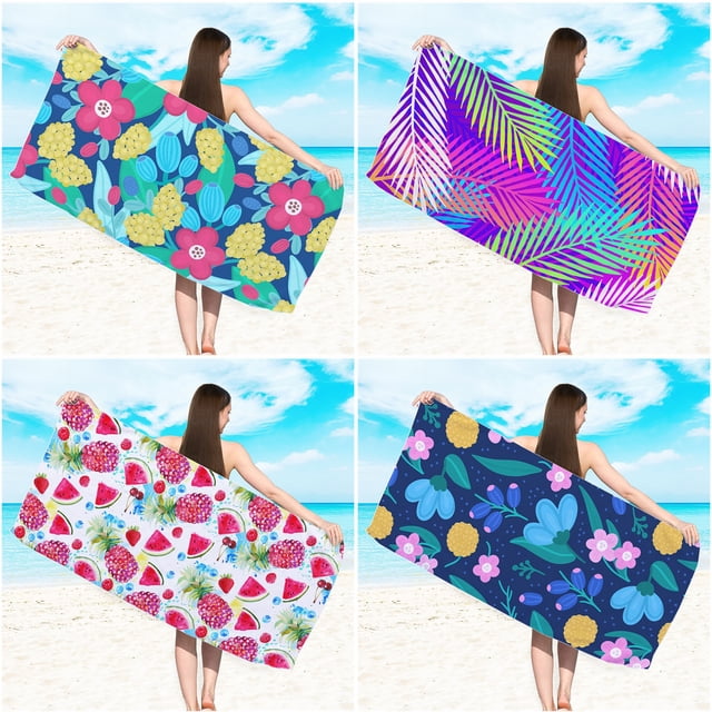 Large Microfiber Beach Towel - Quick Dry, Sandproof Blanket for Pool, Travel & Camping