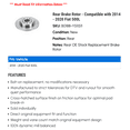 thumbnail image 2 of Rear Brake Rotor - Compatible with 2014 - 2020 Fiat 500L 2015 2016 2017 2018 2019, 2 of 2